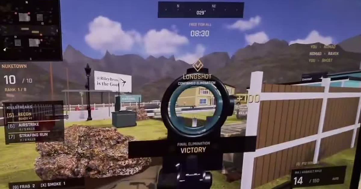 Strzelanka w stylu Call of Duty zbudowana z GPT-6 Astra, ekran zwycięstwa