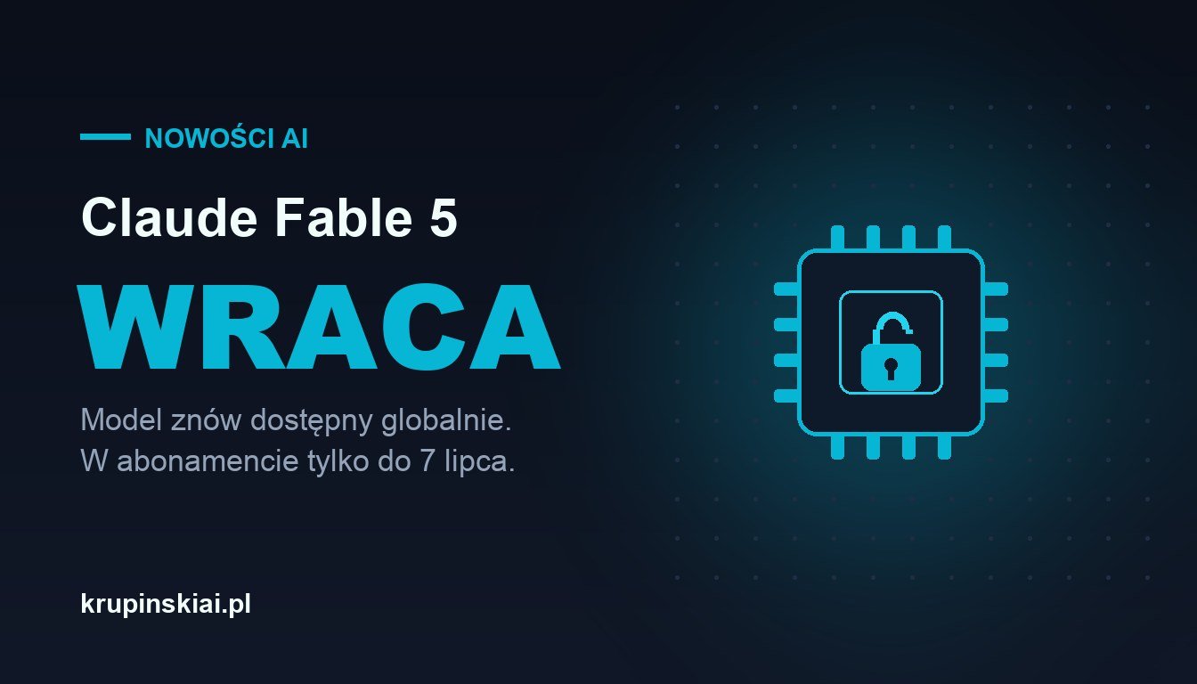 Claude Fable 5 wraca: znów dostępny, ale z limitem i tylko do 7 lipca