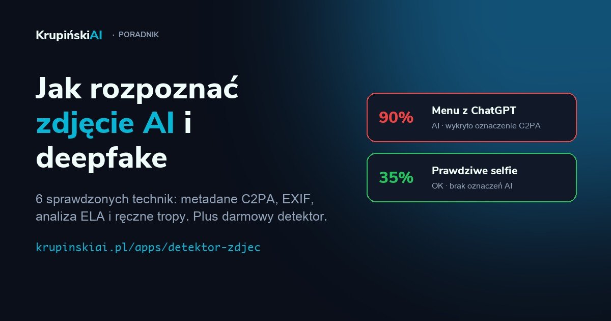 Jak rozpoznać zdjęcie AI i deepfake: 6 sprawdzonych technik (2026)