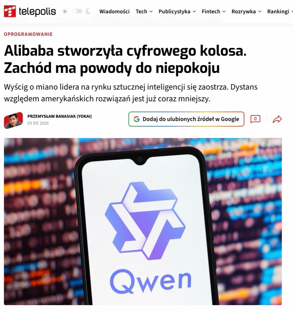 Artykuł Telepolis o Alibabie i modelach Qwen